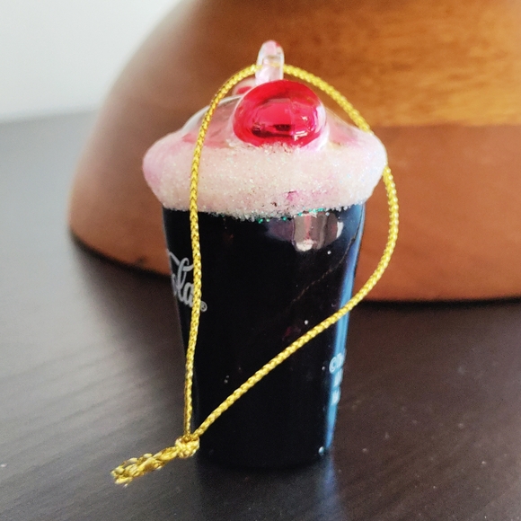 Glass Coca Cola "Cherry Coke Float" Holiday Ornament 2.4" - Picture 2 of 9